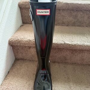 Black Glossy Hunter Boots- Brand New!